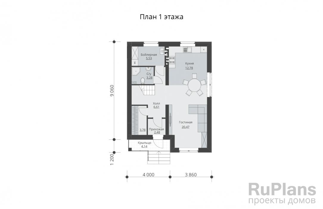 Проект дома с мансардой - Rg5792 строительство в Тольятти