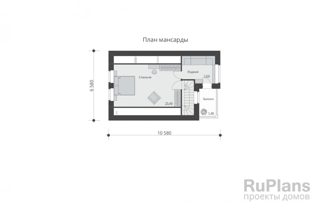 Проект одноэтажного дома - Rg5498 строительство в Тольятти