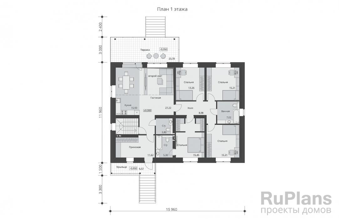 Проект одноэтажного дома - Rg6498 строительство в Тольятти