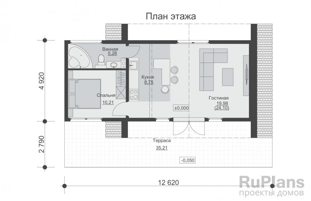 Проект дома с мансардой - Rg6370 строительство в Тольятти