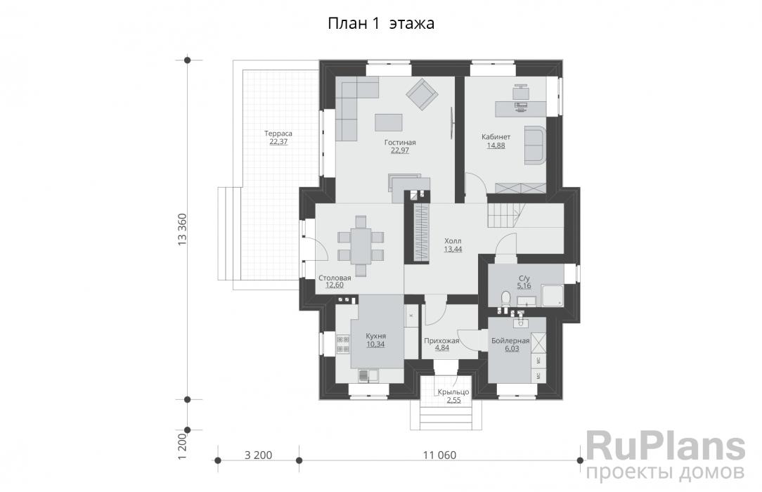 Проект двухэтажного дома - Rg5966 строительство в Тольятти