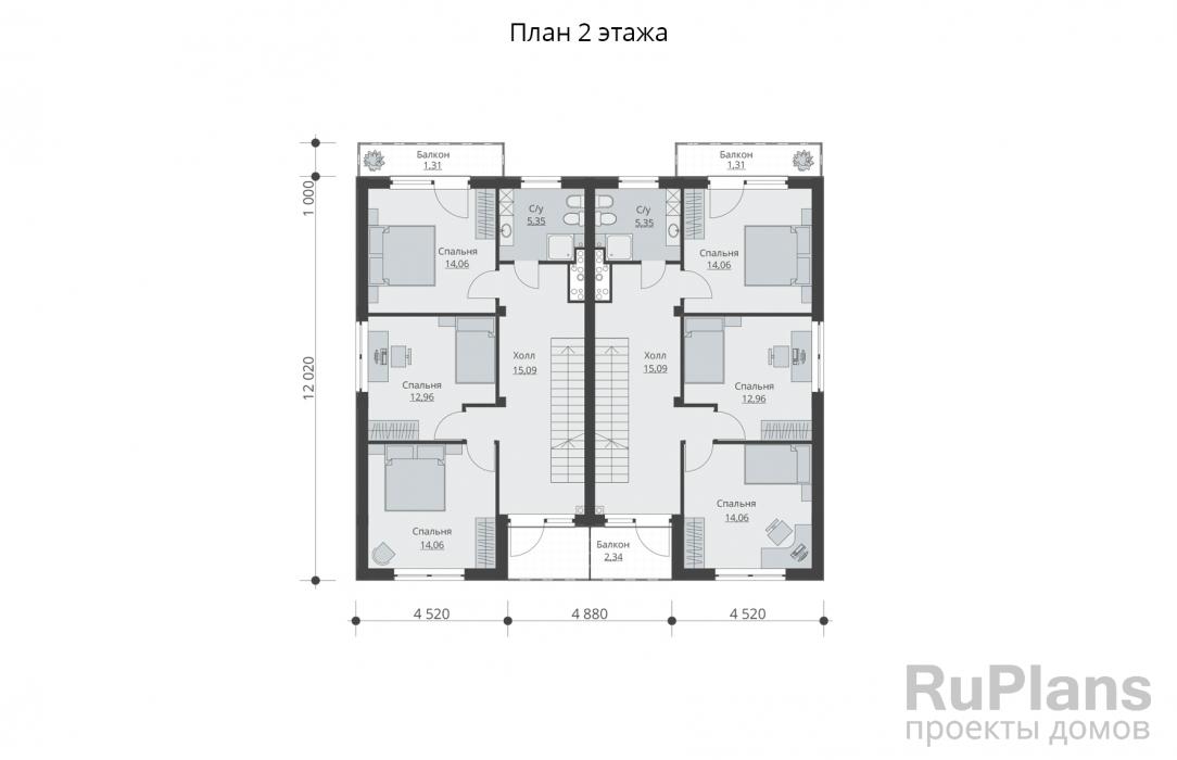 Проект двухэтажного дома - Rg5789 строительство в Тольятти