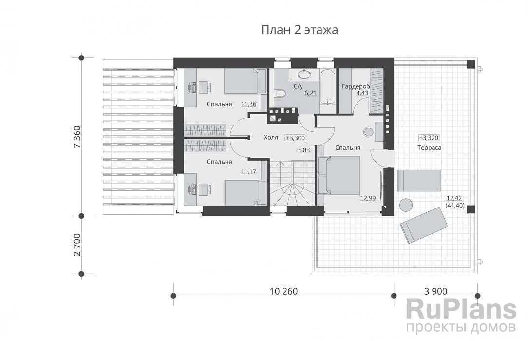 Проект двухэтажного дома - Rg6262 строительство в Тольятти