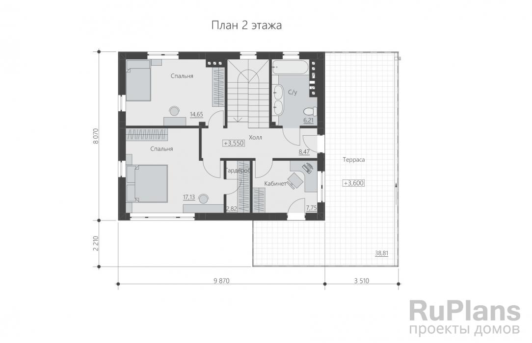 Проект двухэтажного дома - Rg6381 строительство в Тольятти