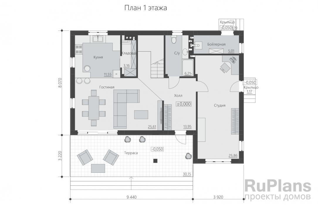 Проект двухэтажного дома - Rg6381 строительство в Тольятти