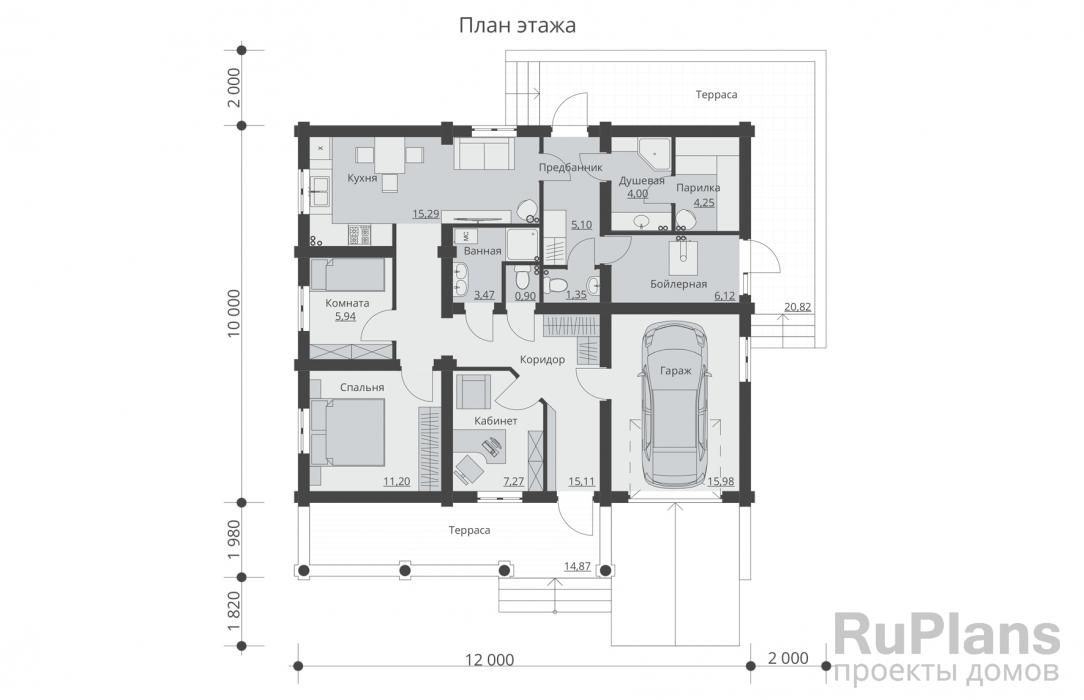 Проект одноэтажного дома - Rg5131 строительство в Тольятти