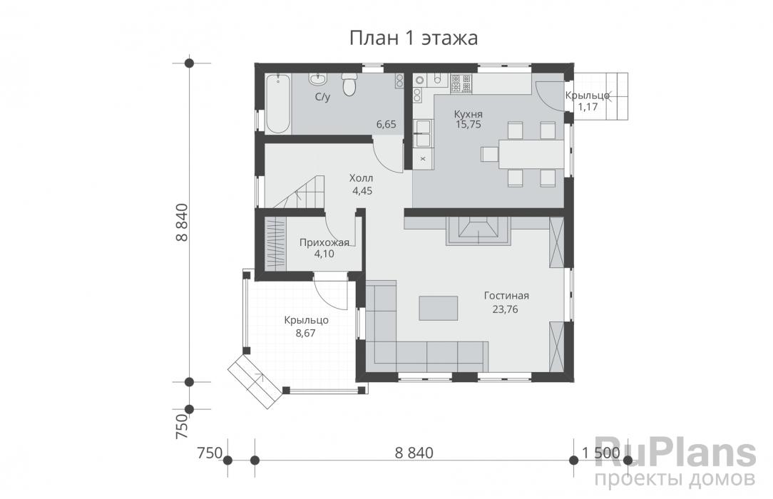 Проект двухэтажного дома - Rg5401 строительство в Тольятти