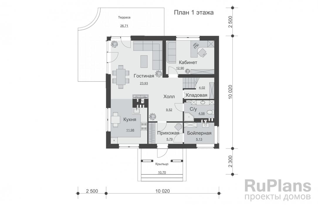 Проект дома с мансардой - Rg1468 строительство в Тольятти