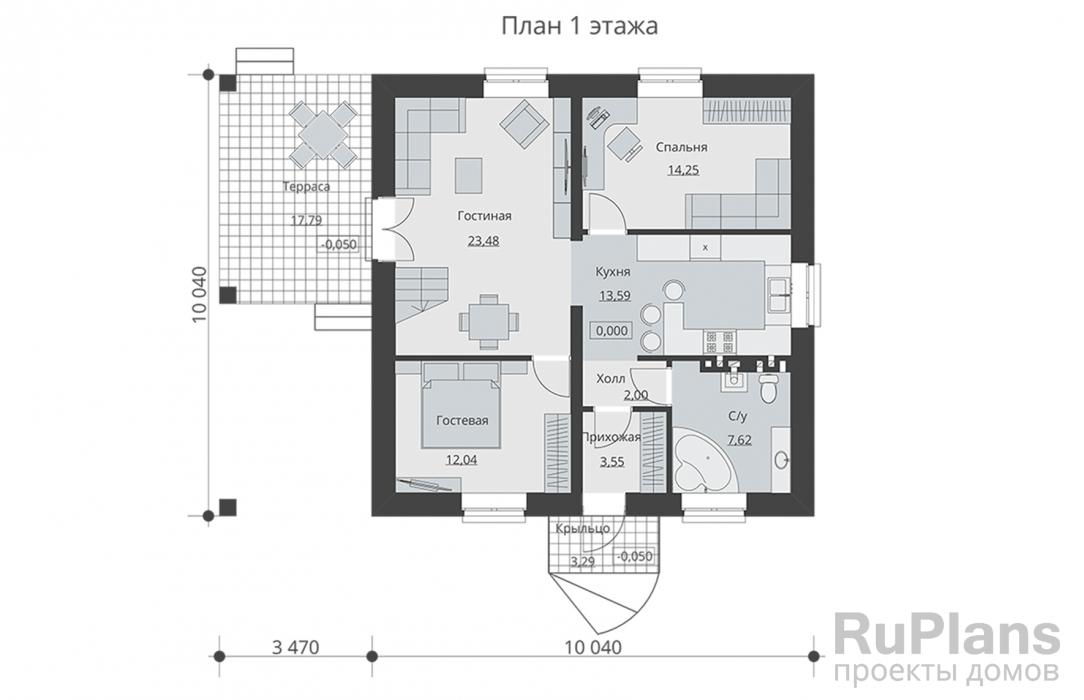 Проект дома с мансардой - Rg5105 строительство в Тольятти