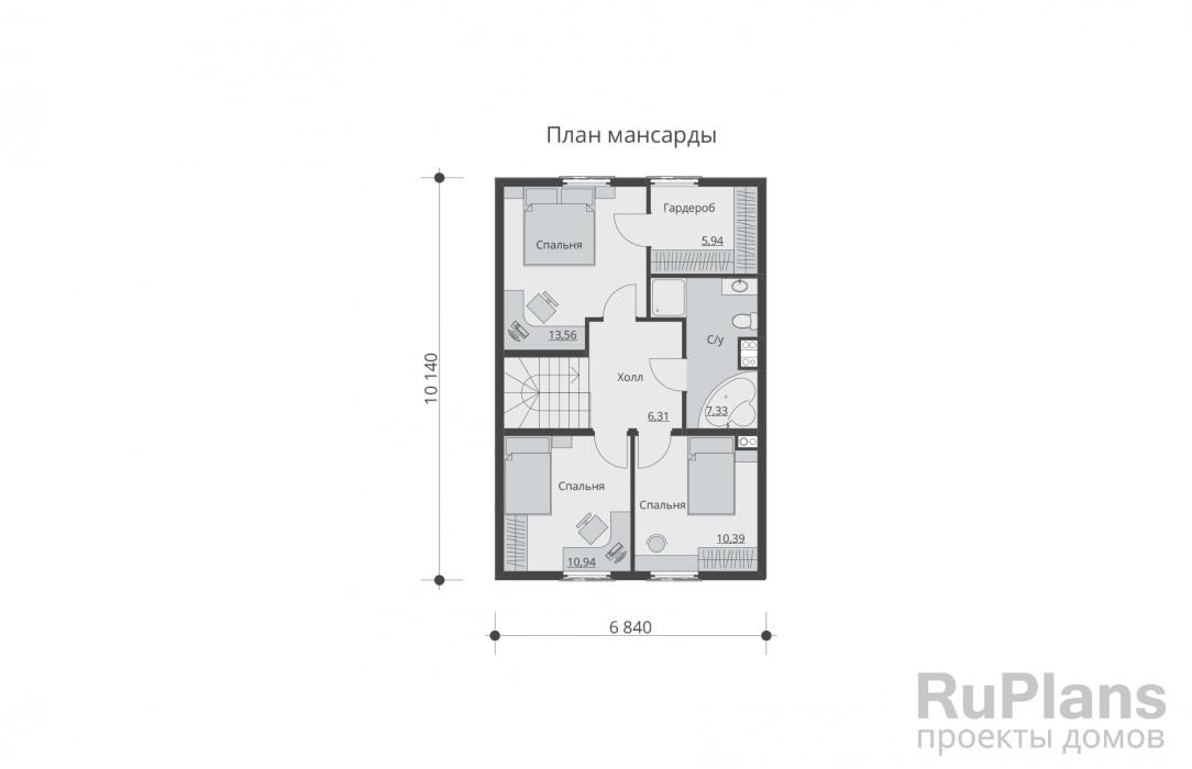 Проект одноэтажного дома - Rg5551 строительство в Тольятти