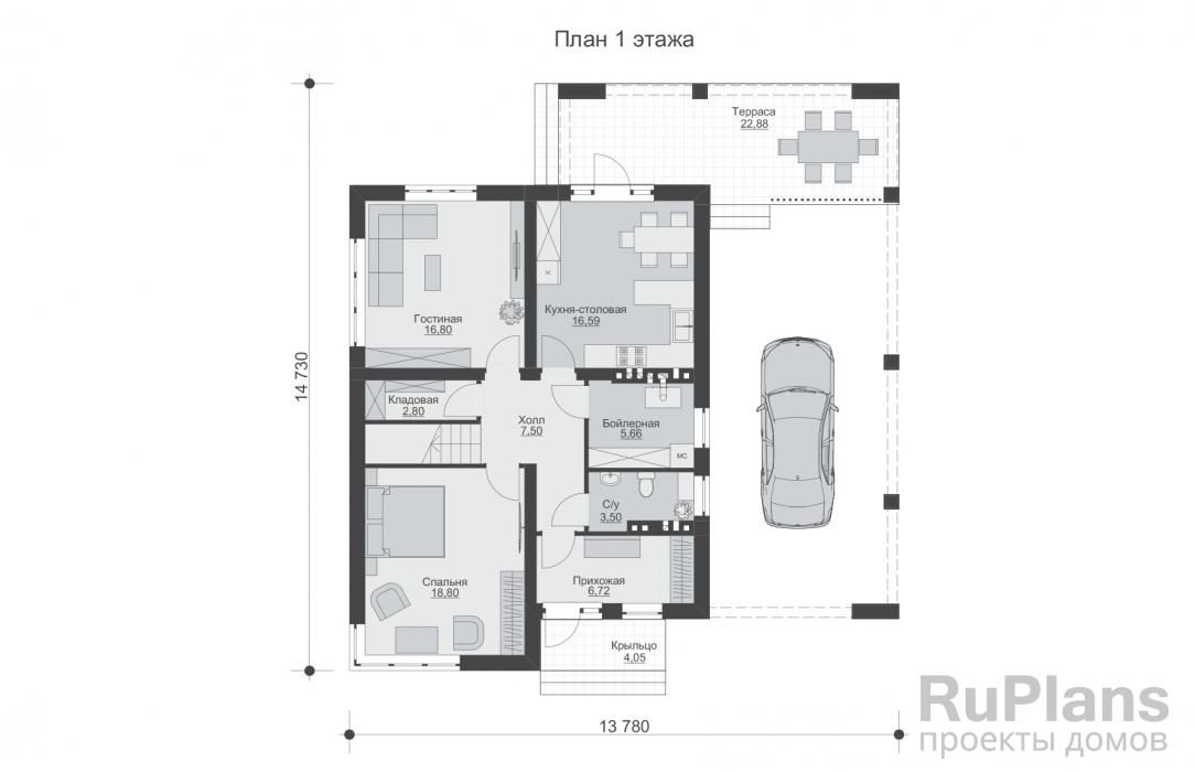 Проект двухэтажного дома - Rg3794 строительство в Тольятти