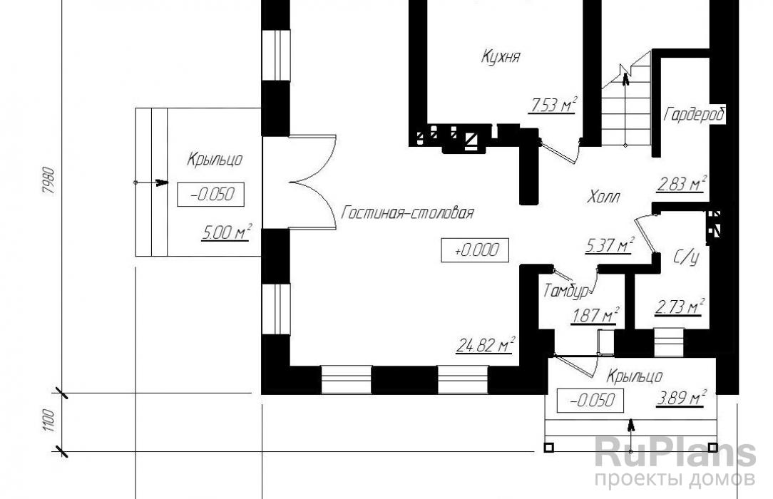 Проект дома с мансардой - Rg3439 строительство в Тольятти