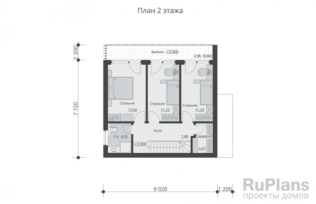 Проект двухэтажного дома - Rg6330 строительство в Тольятти