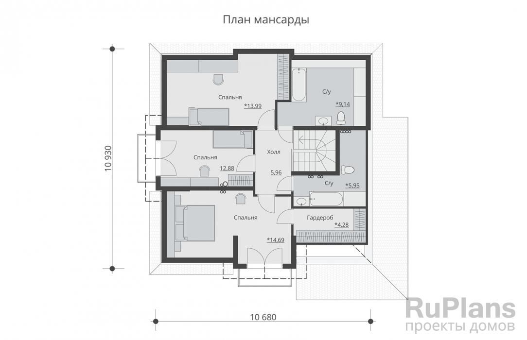 Проект одноэтажного дома - Rg5099 строительство в Тольятти