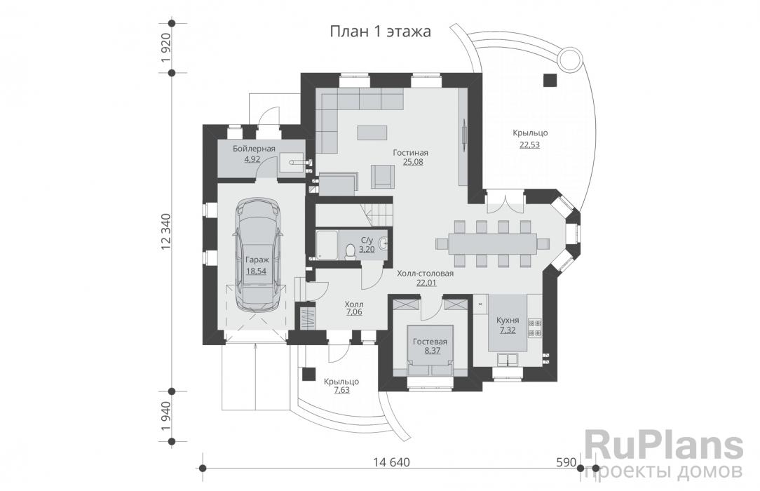 Проект дома с мансардой - Rg4942 строительство в Тольятти