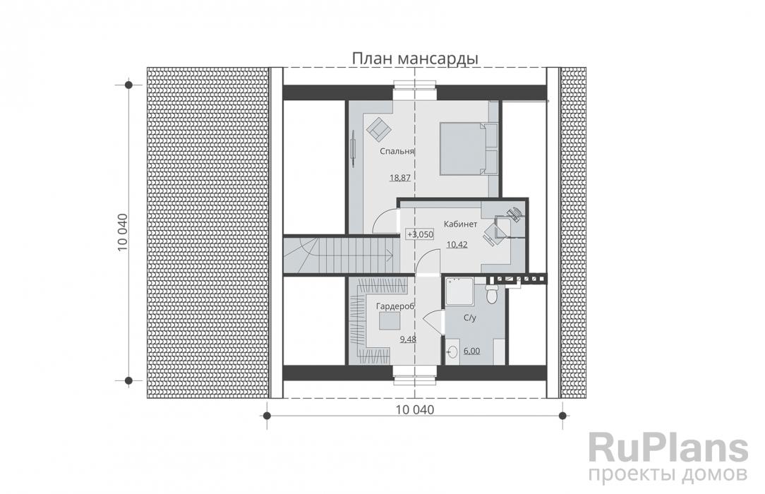 Проект дома с мансардой - Rg5105 строительство в Тольятти